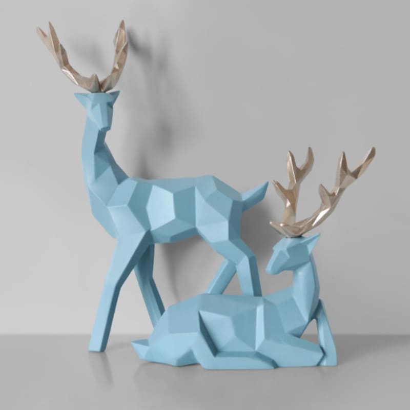 Decoração De Mesa Em Resina Estátuas de 2 Cervos - Azul Casa Elège