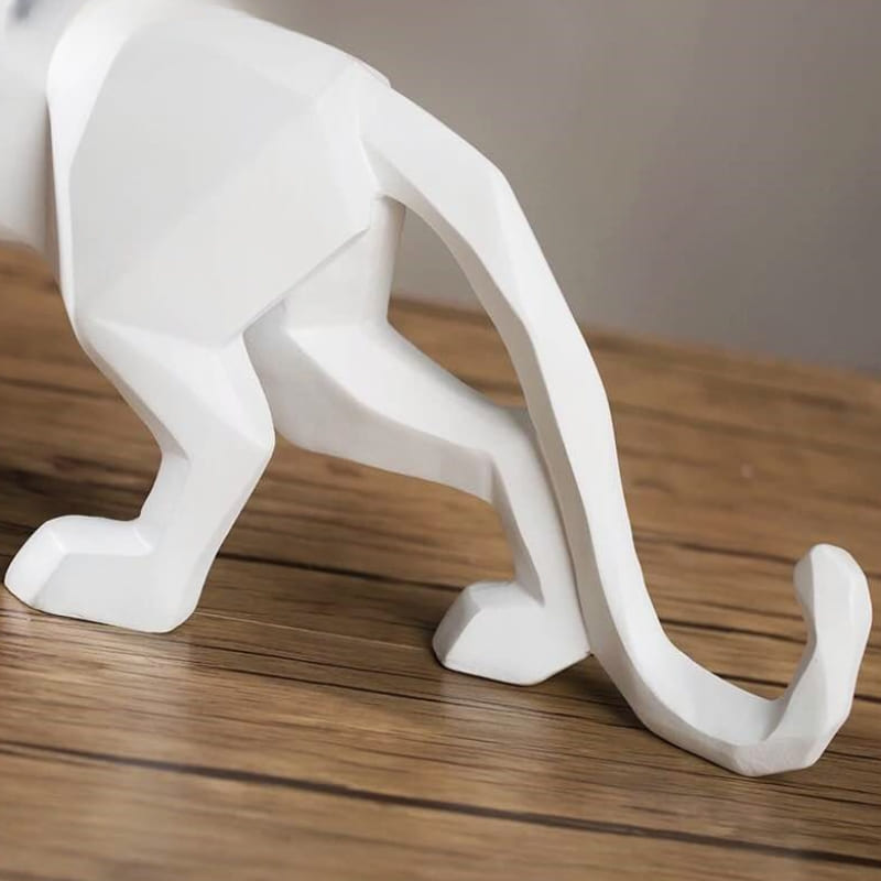 Estátua De Leopardo Em Resina Elegante Para Mesa - Casa Elège