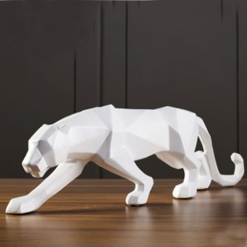 Estátua De Leopardo Em Resina Elegante Para Mesa - Casa Elège