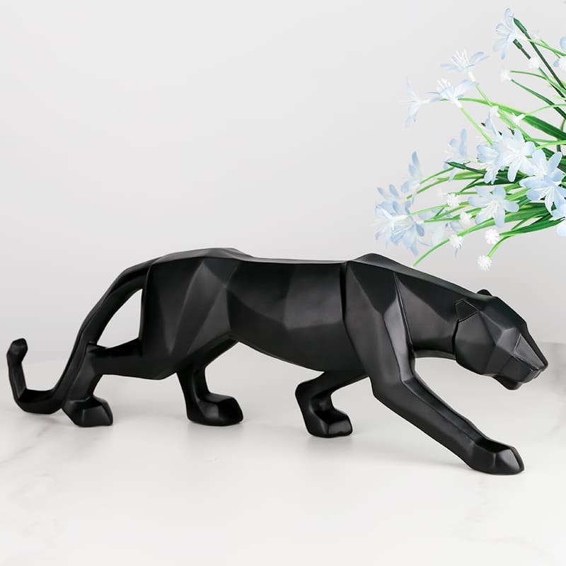 Estátua De Leopardo Em Resina Elegante Para Mesa - Casa Elège