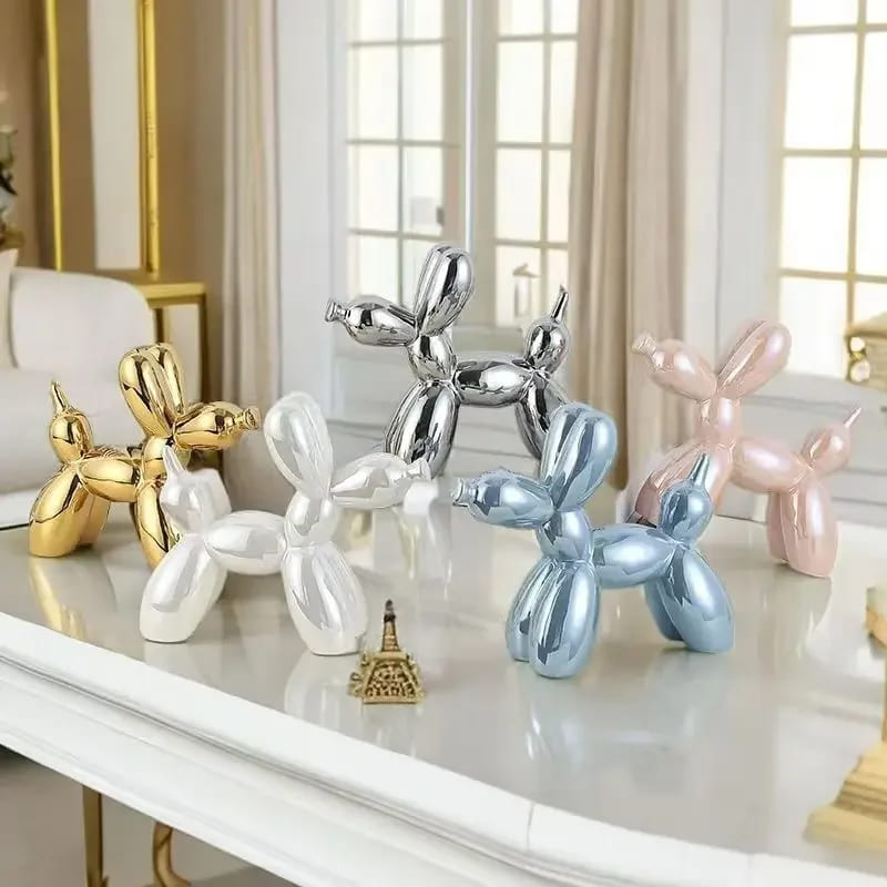 Estátua Decorativa de Cerâmica Cachorro Balão - Casa Elège