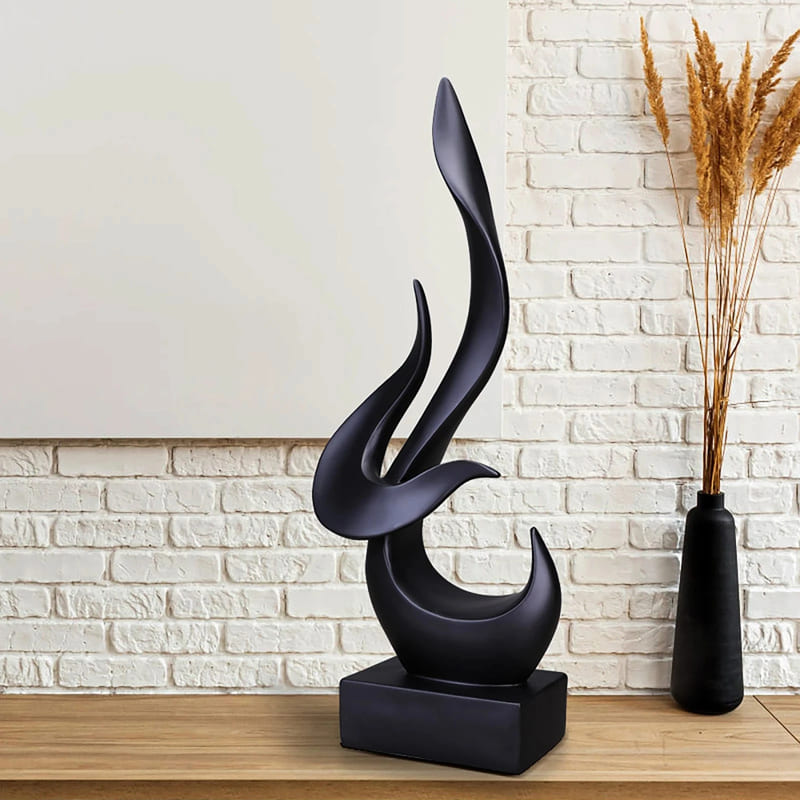 Escultura Abstrata de Chamas Em Resina Para Sala - Casa Elège