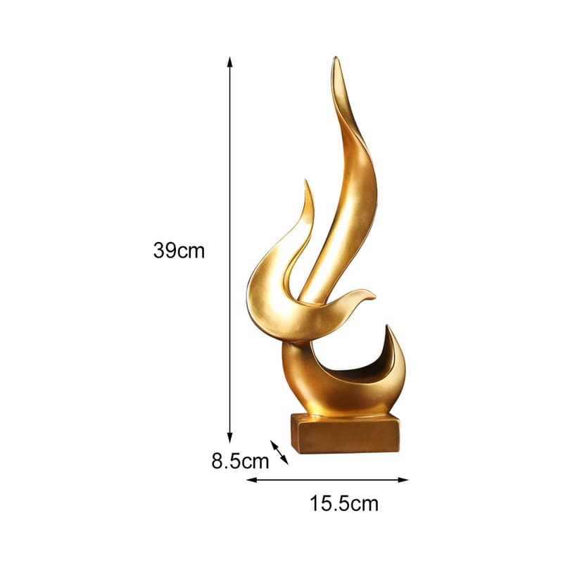 Escultura Abstrata de Chamas Em Resina Para Sala - Casa Elège
