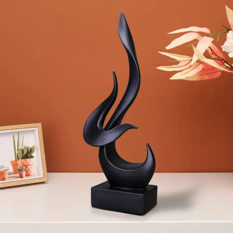 Escultura Abstrata de Chamas Em Resina Para Sala - Casa Elège
