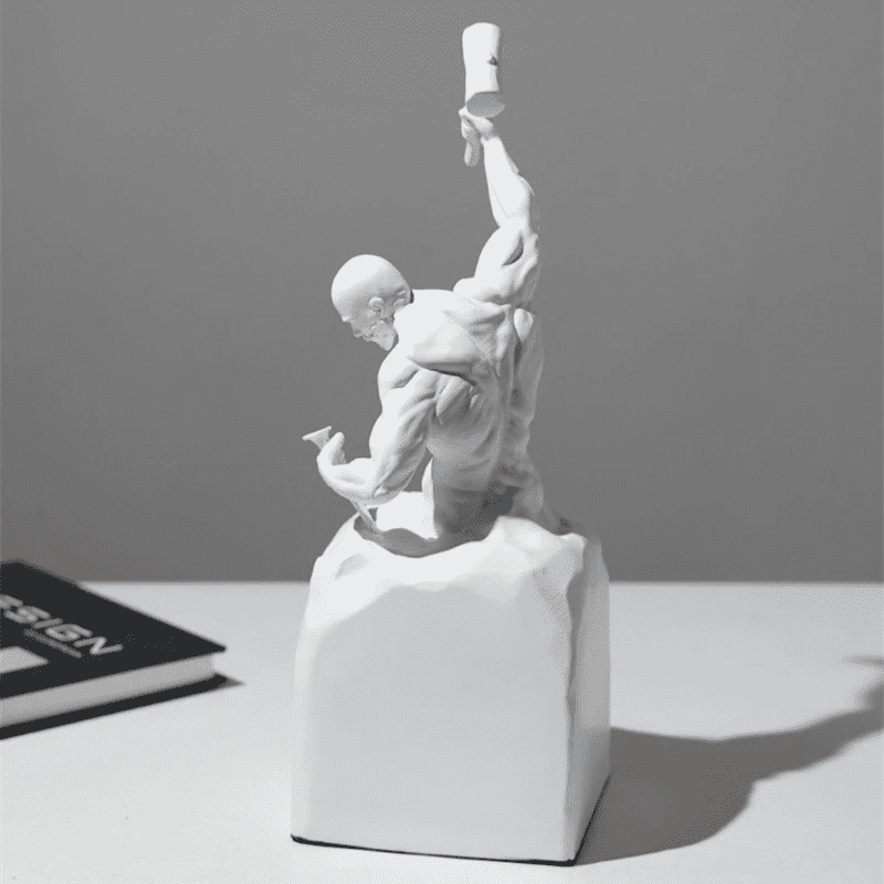 Escultura Em Resina Homem Esculpindo Minimalista Para Sala - Casa Elège