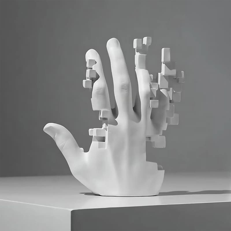 Escultura De Mão Em Resina Contemporânea Artística Moderna - Casa Elège