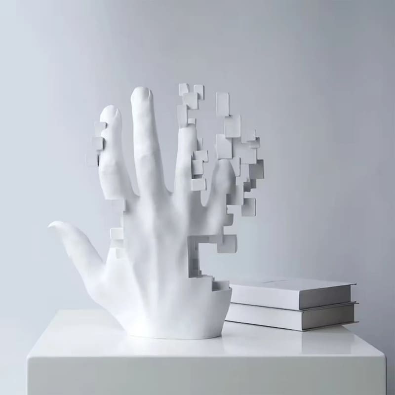 Escultura De Mão Em Resina Contemporânea Artística Moderna - Casa Elège