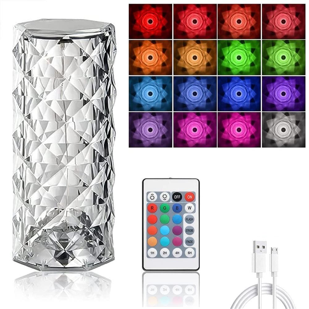 Luminária de Mesa LED Sem Fio com 16 Cores e Bateria - 16 Cores C Controle Remoto Casa Elège