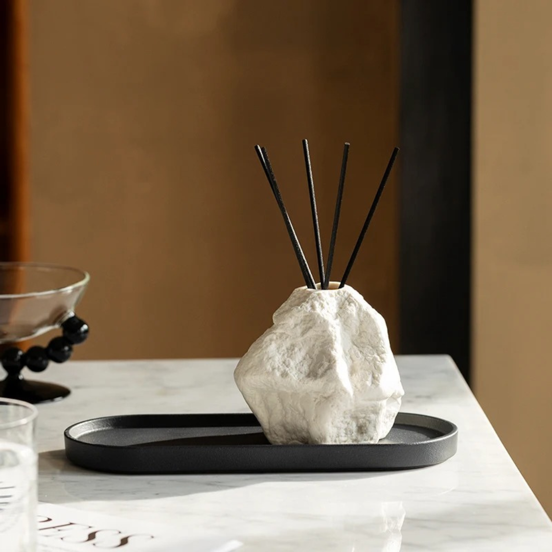 Difusor de Cerâmica com Design Orgânico Efeito Pedra - Casa Elège