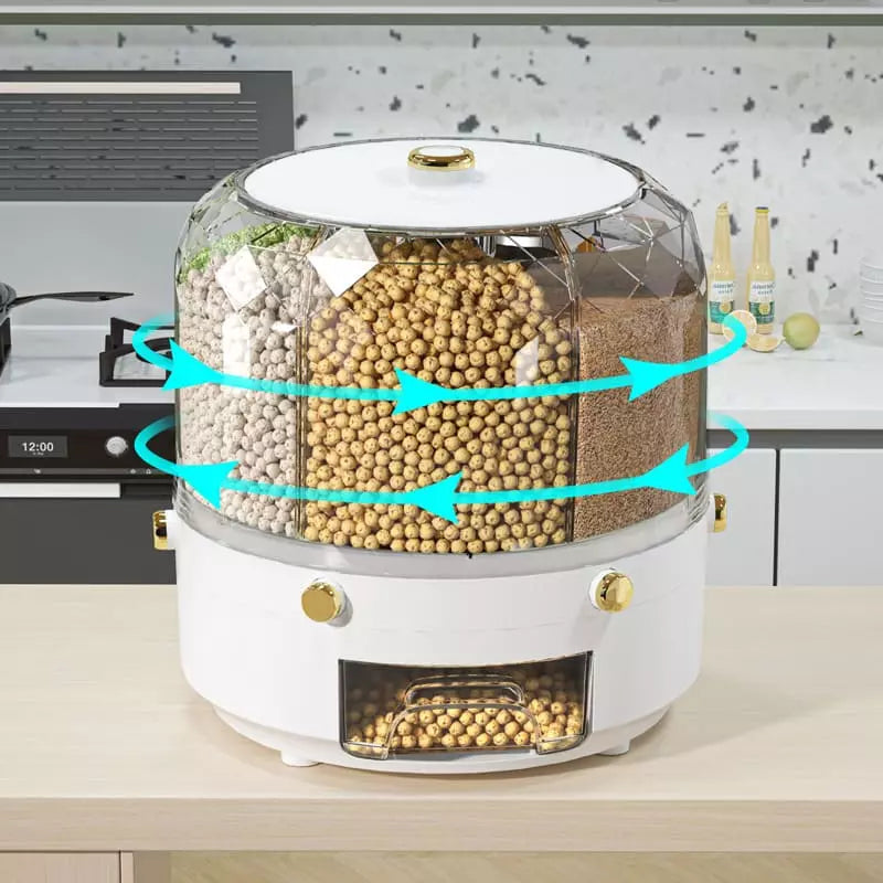 Dispensador Giratório De Alimentos Acrílico 6 Compartimentos - Casa Elège