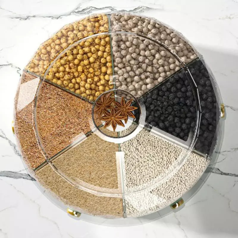 Dispensador Giratório De Alimentos Acrílico 6 Compartimentos - Casa Elège