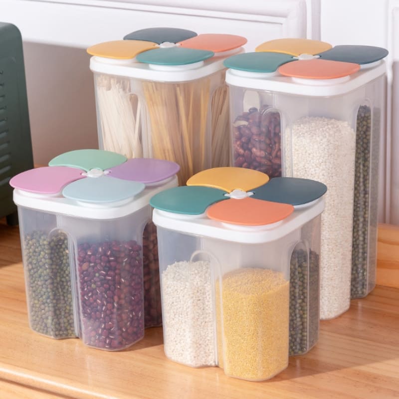 Dispensador de Alimentos com 4 Divisórias Compacto Prático - Casa Elège