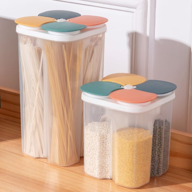 Dispensador de Alimentos com 4 Divisórias Compacto Prático - Casa Elège