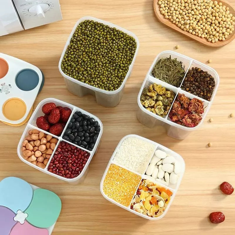 Dispensador de Alimentos com 4 Divisórias Compacto Prático - Casa Elège
