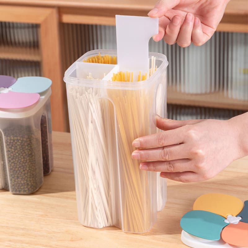 Dispensador de Alimentos com 4 Divisórias Compacto Prático - Casa Elège