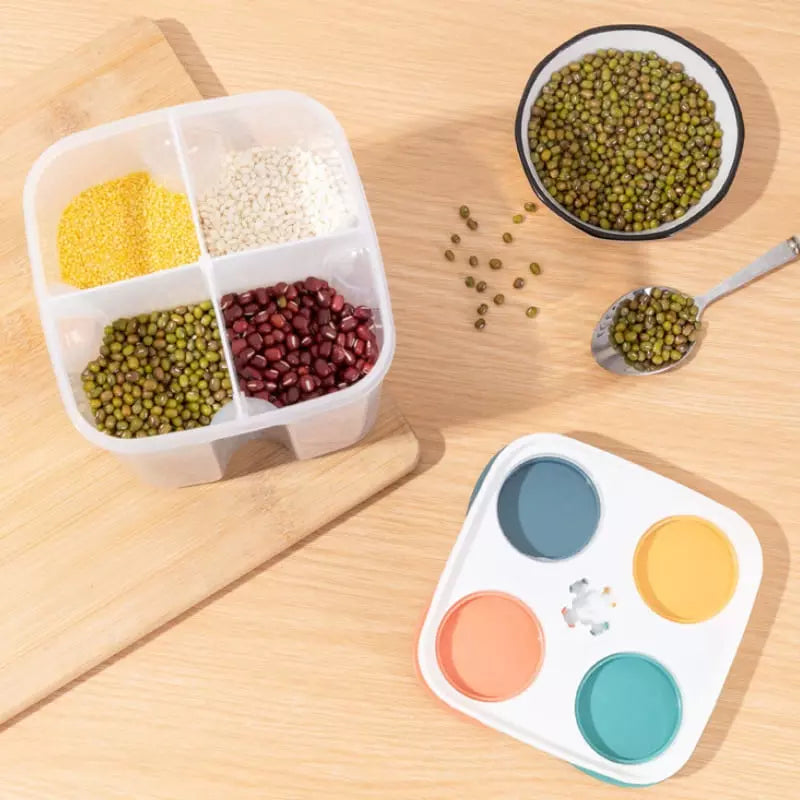 Dispensador de Alimentos com 4 Divisórias Compacto Prático - Casa Elège
