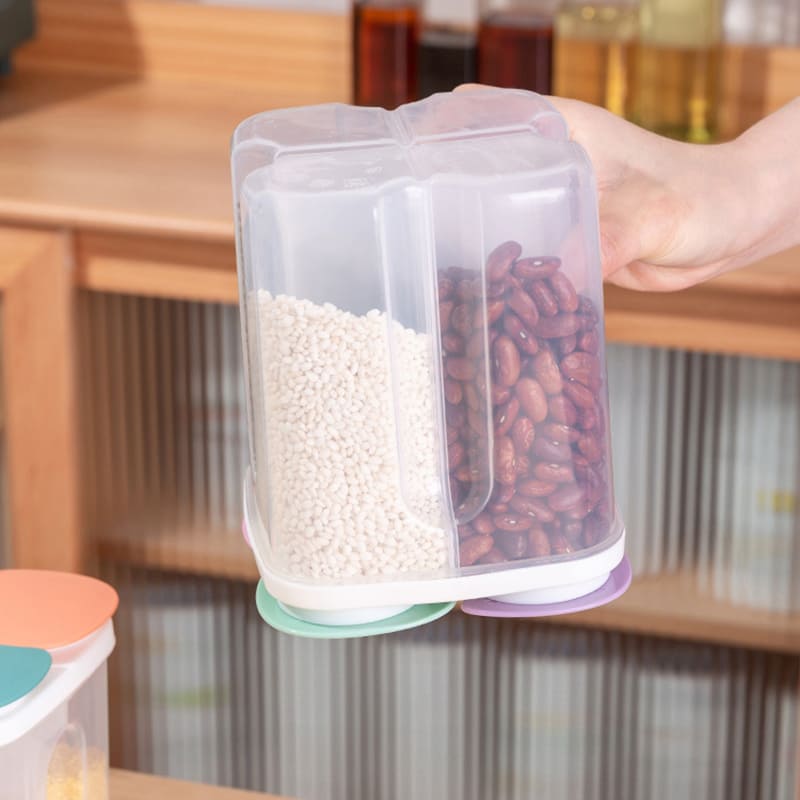 Dispensador de Alimentos com 4 Divisórias Compacto Prático - Casa Elège