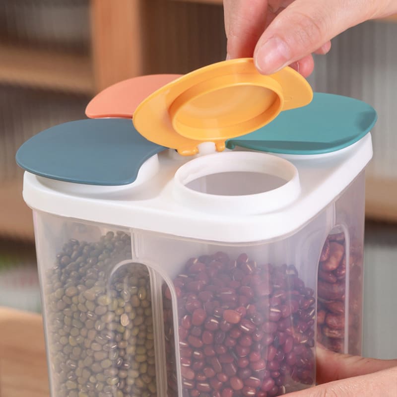 Dispensador de Alimentos com 4 Divisórias Compacto Prático - Casa Elège