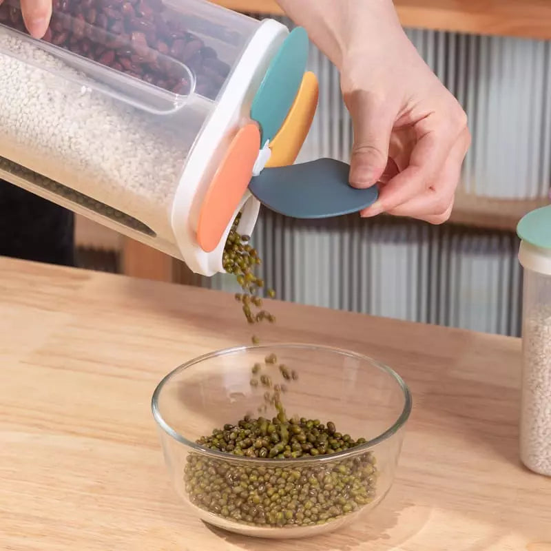 Dispensador de Alimentos com 4 Divisórias Compacto Prático - Casa Elège