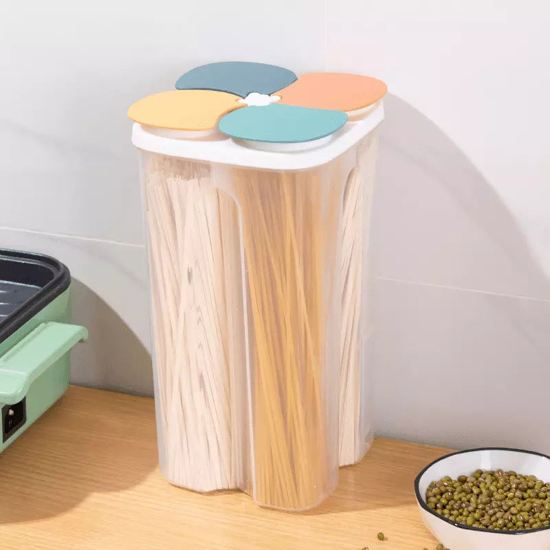 Dispensador de Alimentos com 4 Divisórias Compacto Prático - Amarelo 2.3L Casa Elège