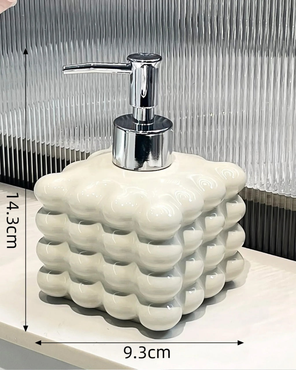 Dispensador de Sabão em Cerâmica Sofisticado para Lavabo - Branco Casa Elège