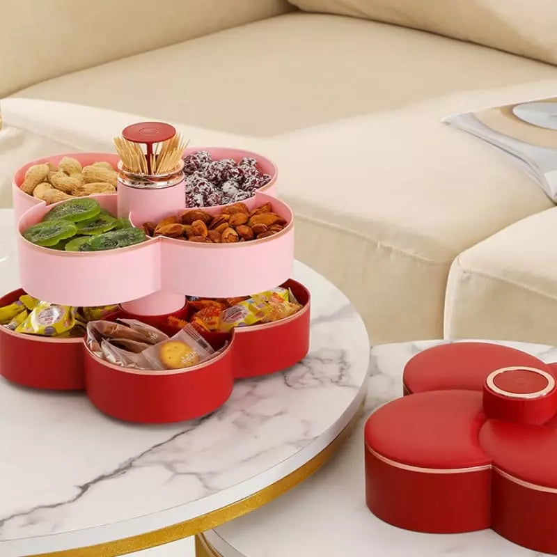 Dispenser Organizador Giratório Para Doces e Frutas - Vermelho Duplo Casa Elège