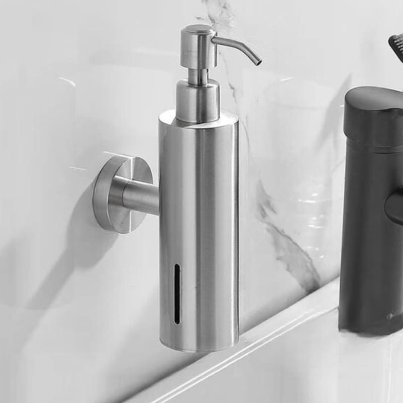 Dispenser de Sabonete Aço Inox Dourado 250ml - Redondo Prata Casa Elège