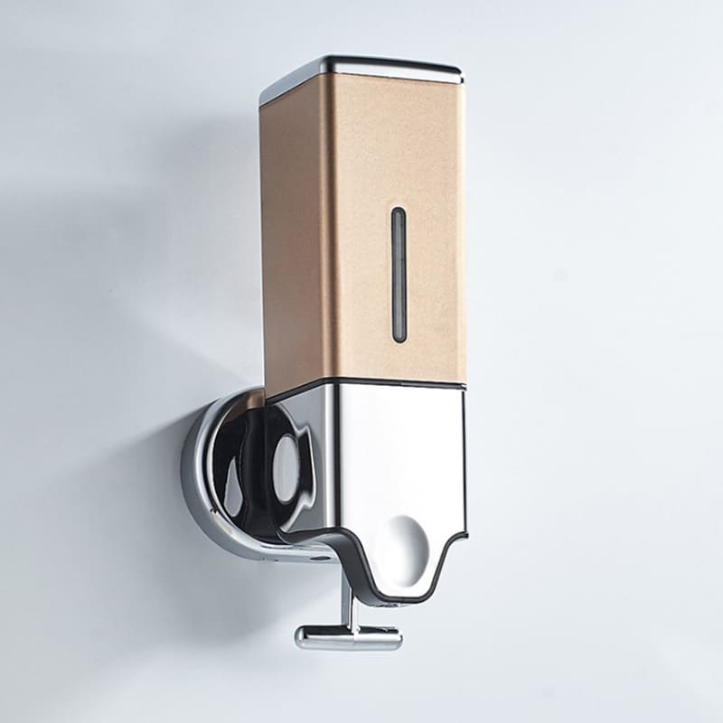 Dispenser de Sabonete Quadrado 500ml Em Acrílico - Dourado Simples Casa Elège