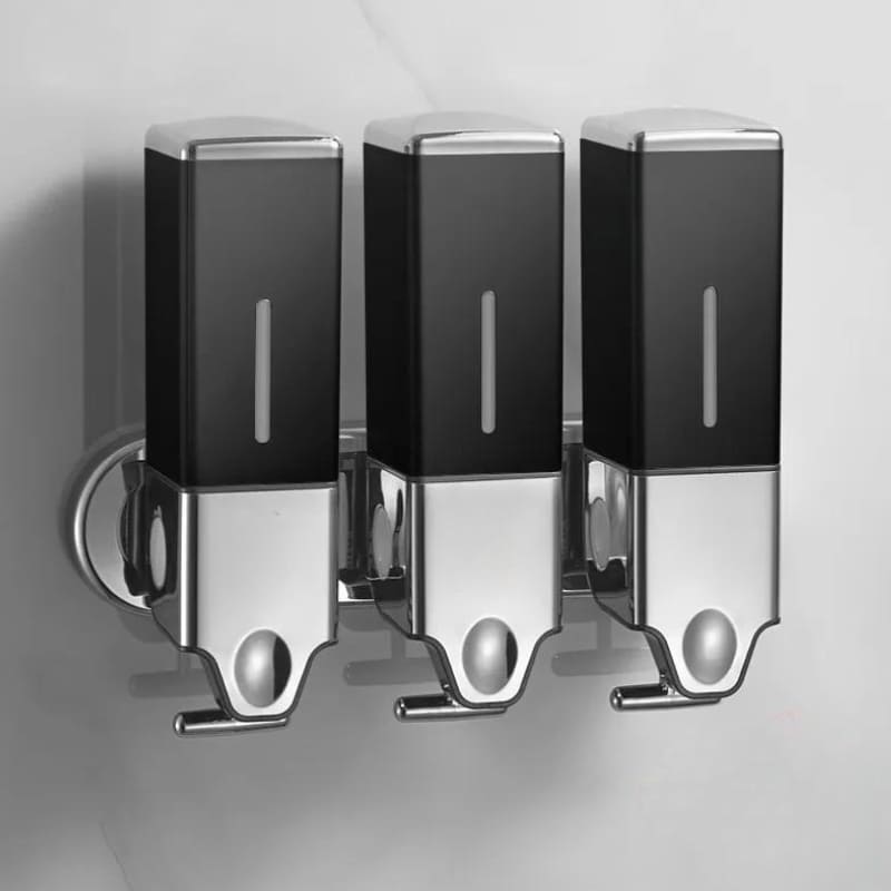 Dispenser de Sabonete Quadrado 500ml Em Acrílico - Preto Triplo Casa Elège