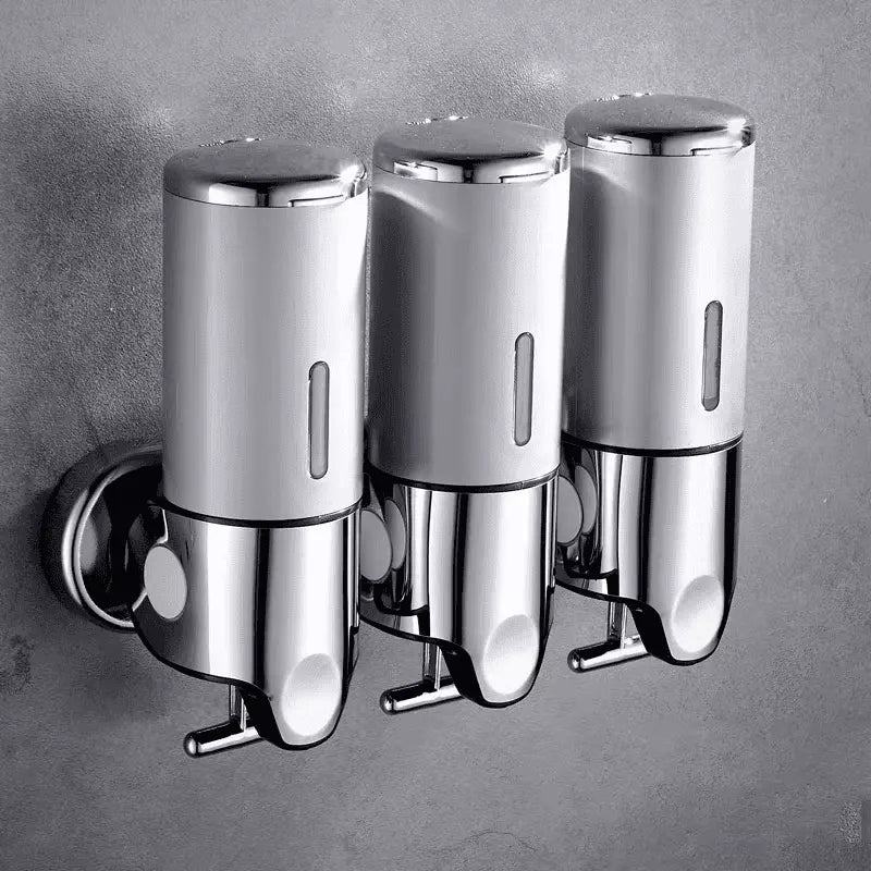Dispenser de Sabonete Líquido 500ml com Alavanca - Prata Triplo Casa Elège