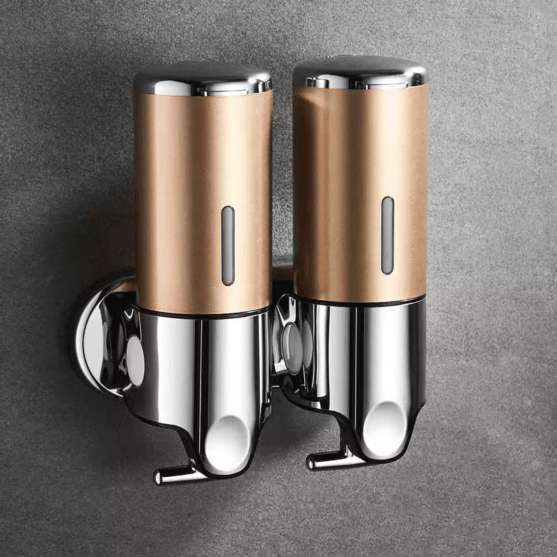 Dispenser de Sabonete Líquido 500ml com Alavanca - Dourado Duplo Casa Elège