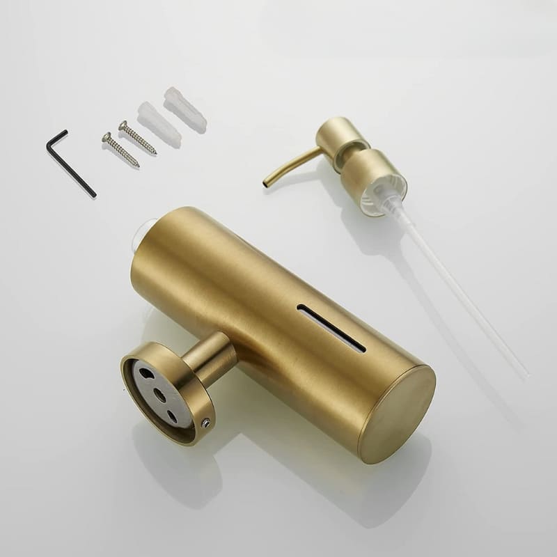 Dispenser de Sabonete Aço Inox Dourado 250ml - Casa Elège
