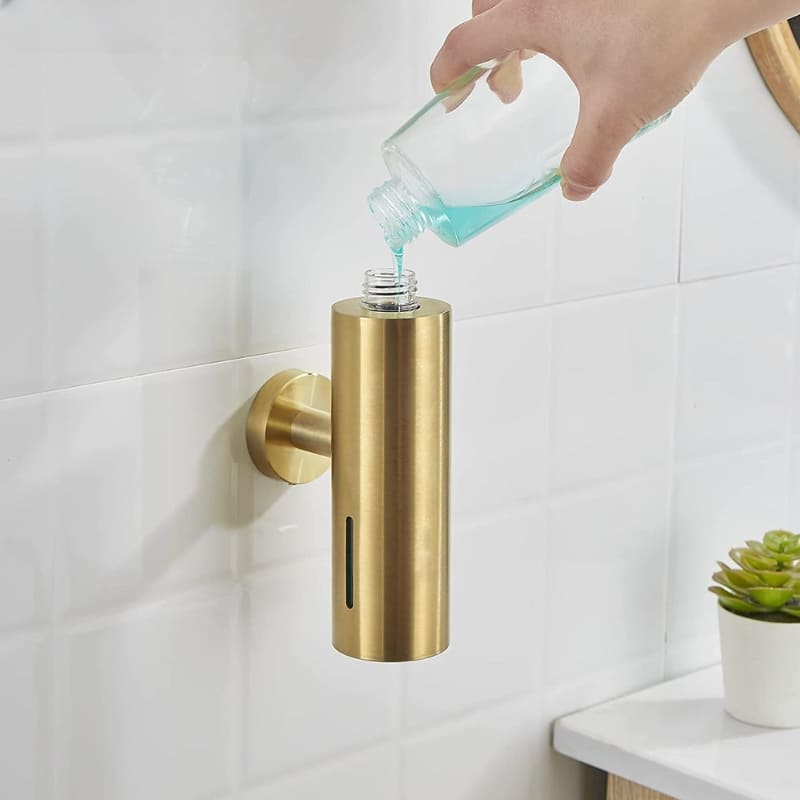 Dispenser de Sabonete Aço Inox Dourado 250ml - Casa Elège