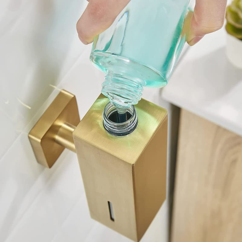 Dispenser de Sabonete Aço Inox Dourado 250ml - Casa Elège