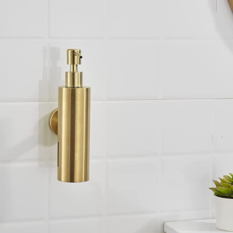 Dispenser de Sabonete Aço Inox Dourado 250ml - Casa Elège