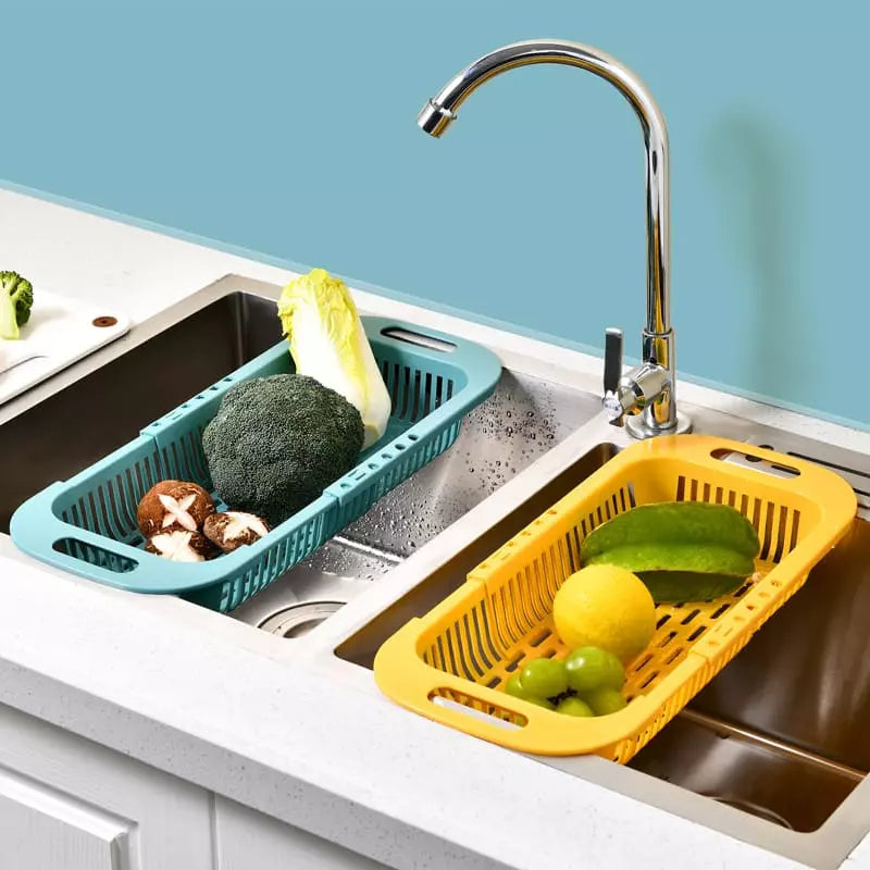Escorredor Expansível De Pia Para Alimentos E Louça Compacto - Casa Elège