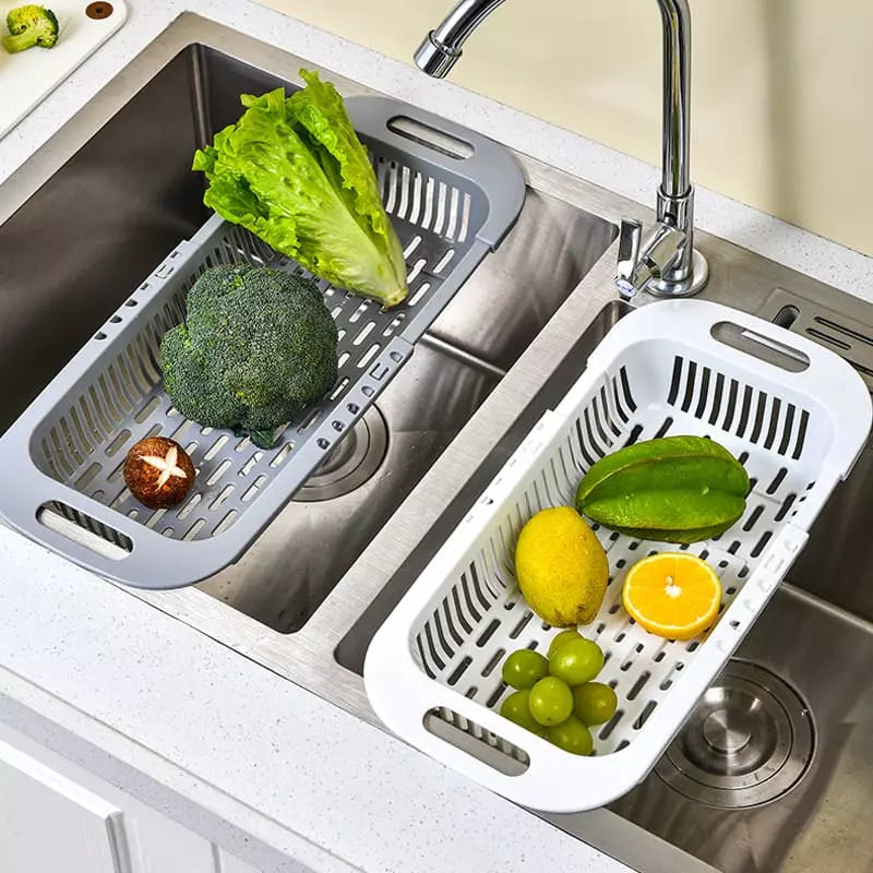 Escorredor Expansível De Pia Para Alimentos E Louça Compacto - Casa Elège