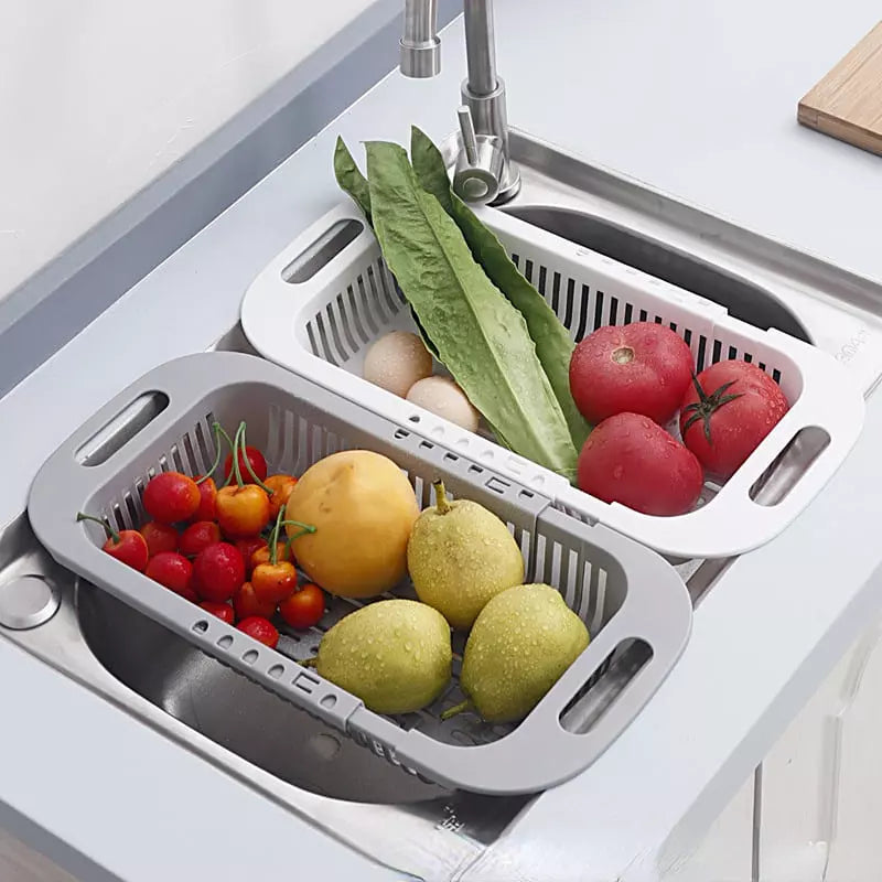 Escorredor Expansível De Pia Para Alimentos E Louça Compacto - Casa Elège