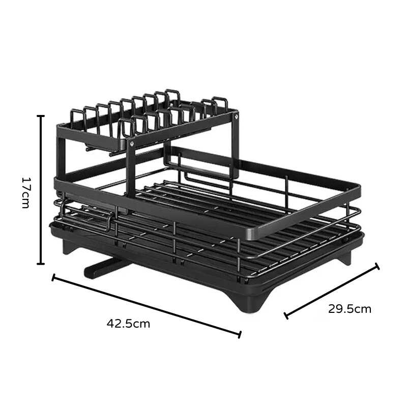 Escorredor de Louça em Metal Preto com Bandeja Coletora - Modelo B Casa Elège