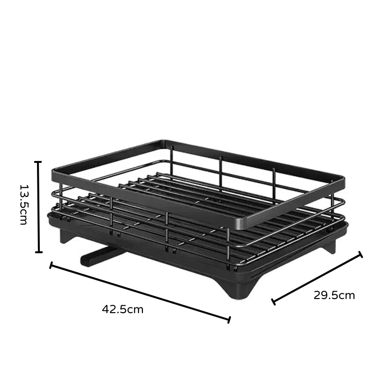 Escorredor de Louça em Metal Preto com Bandeja Coletora - Modelo A Casa Elège