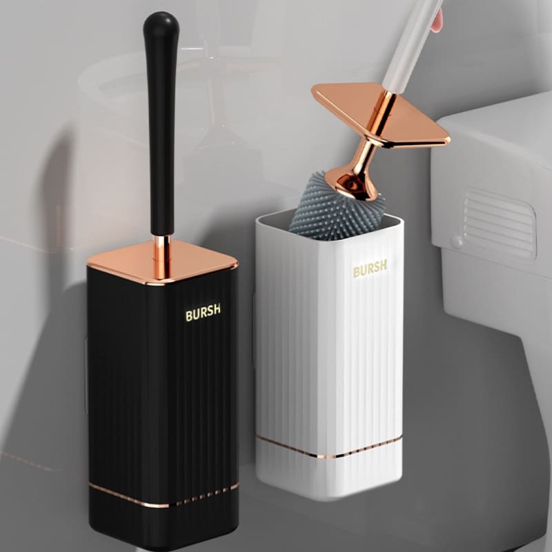 Escova Sanitária em Silicone com Suporte Elegante Compacta - Casa Elège