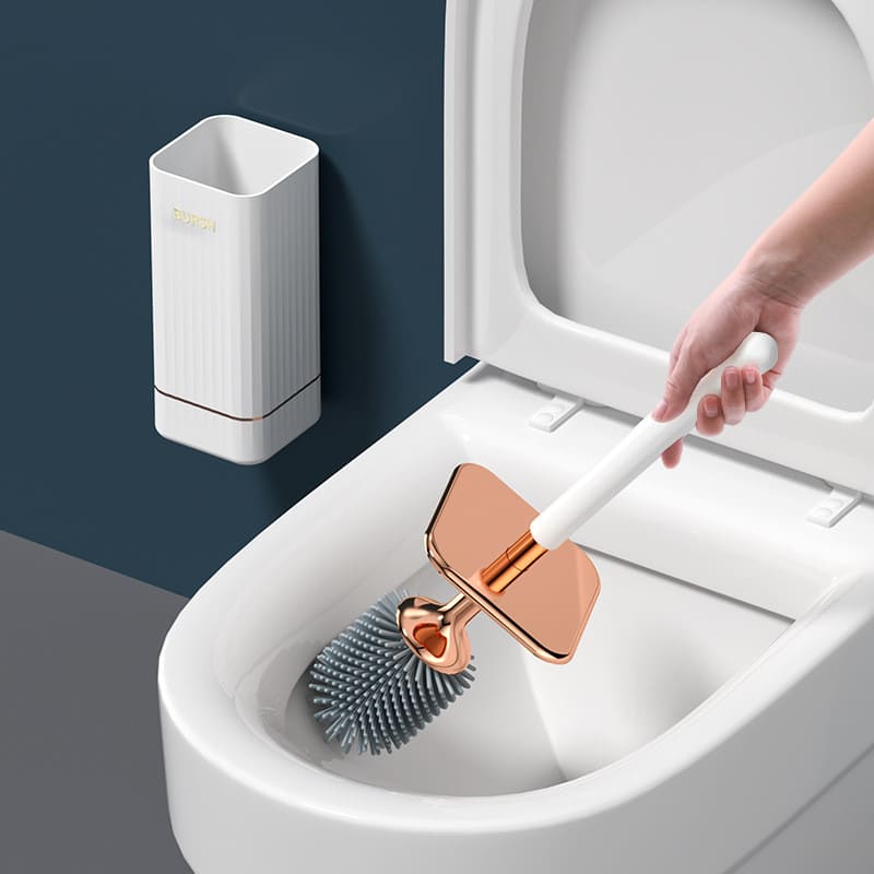 Escova Sanitária em Silicone com Suporte Elegante Compacta - Casa Elège