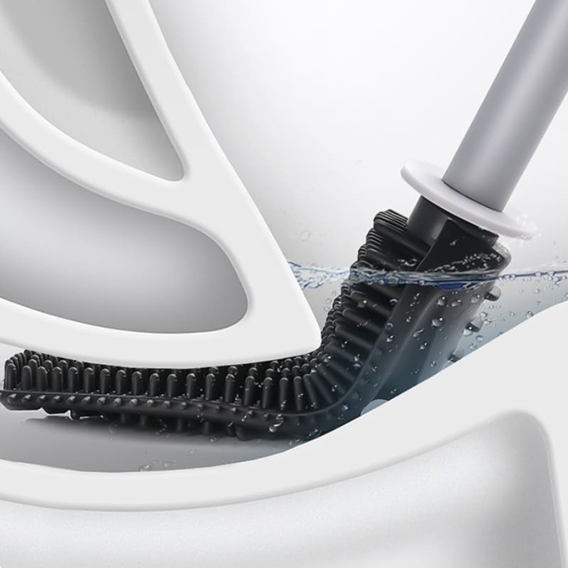 Escova Sanitária em Silicone com Suporte Suspenso Moderno - Casa Elège
