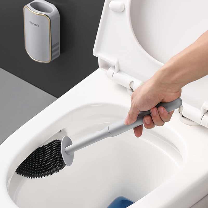 Escova Sanitária em Silicone com Suporte Suspenso Moderno - Casa Elège