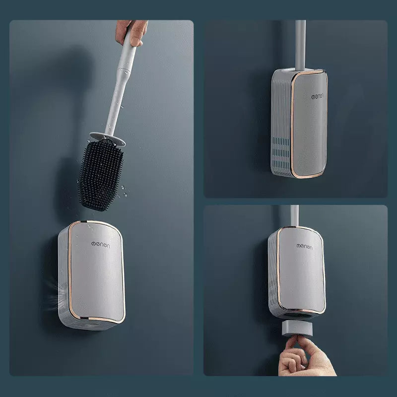 Escova Sanitária em Silicone com Suporte Suspenso Moderno - Casa Elège
