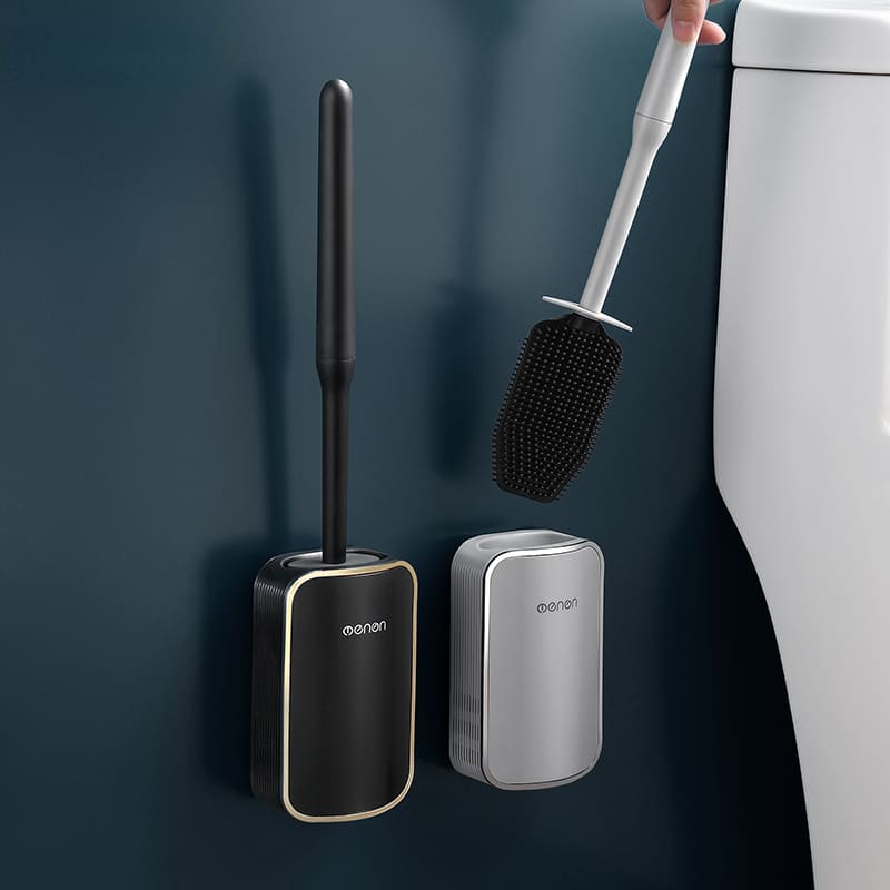 Escova Sanitária em Silicone com Suporte Suspenso Moderno - Casa Elège