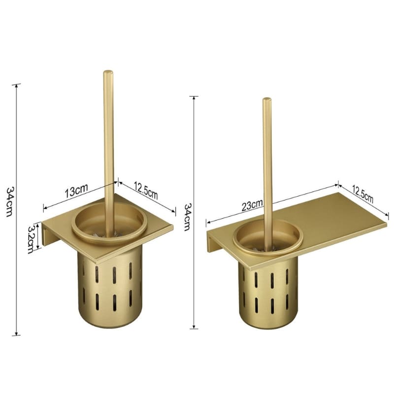 Escova Sanitária Com Suporte Em Alumínio Dourado Sofisticada - Casa Elège