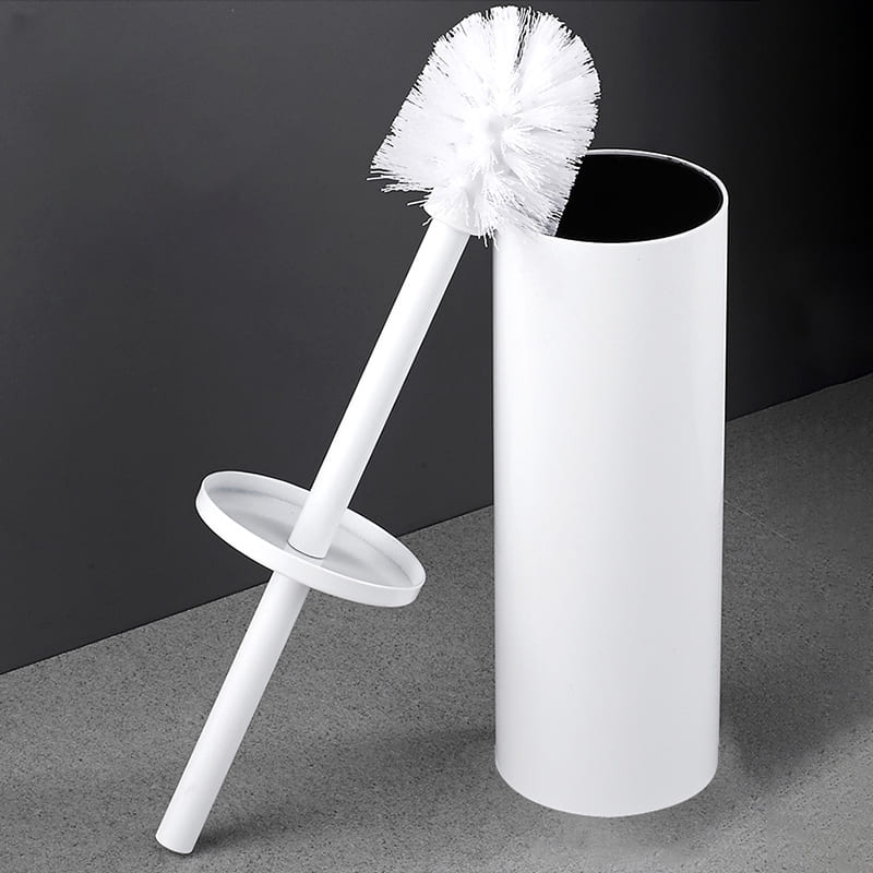 Escova Sanitária Em Alumínio Premium Com Suporte Elegante - Branco Casa Elège