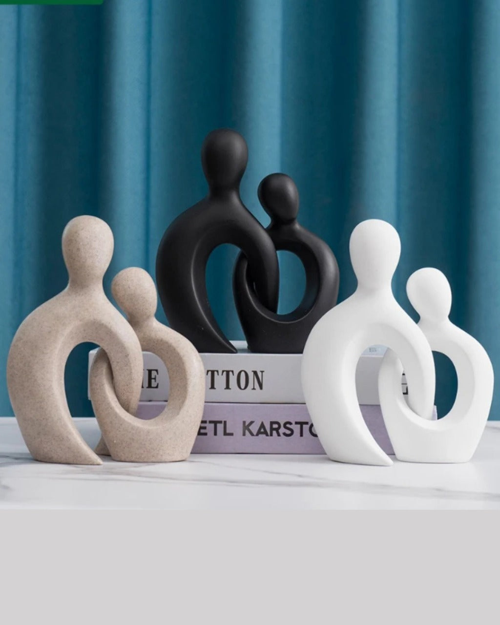 Escultura De Casal Em Resina Estilo Nórdico Moderna Compacta - Casa Elège