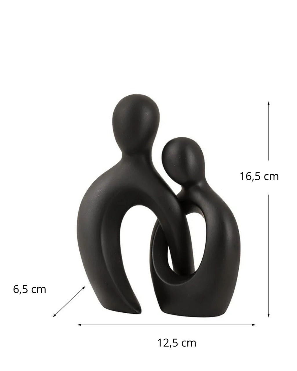 Escultura De Casal Em Resina Estilo Nórdico Moderna Compacta - Preto Casa Elège